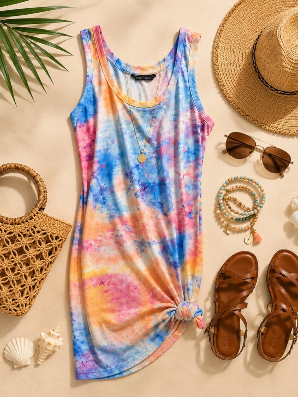 Shein Pastel‎ Tie Dye Tank Dress Size 6 | Resortwear, Beach, Summer